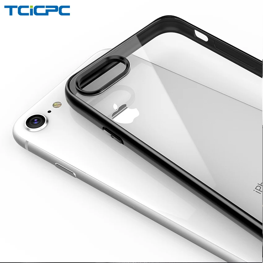 

TCICPC For iPhone 7 8 Case Luxury Slim HD Transparent Acrylic Hard Protective Phone Cases For Apple iPhone 7 8 Plus Cover Coque