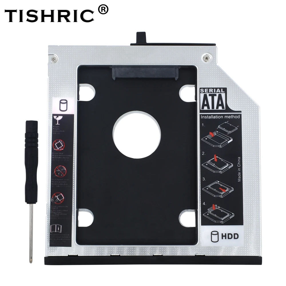 TISHRIC Optical Bay Caddy 9.5mm SATA 2nd 2.5 HDD SSD Hard Drive