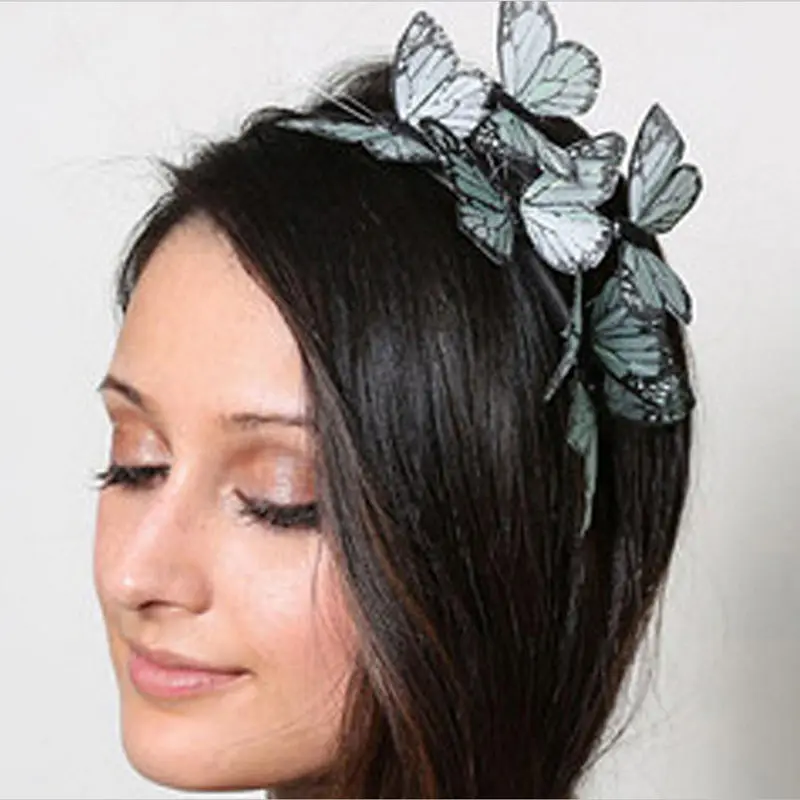 buy Fashion cloth Cloth Butterfly hairbands Simulation High Quality Headband Hair Accessories W715