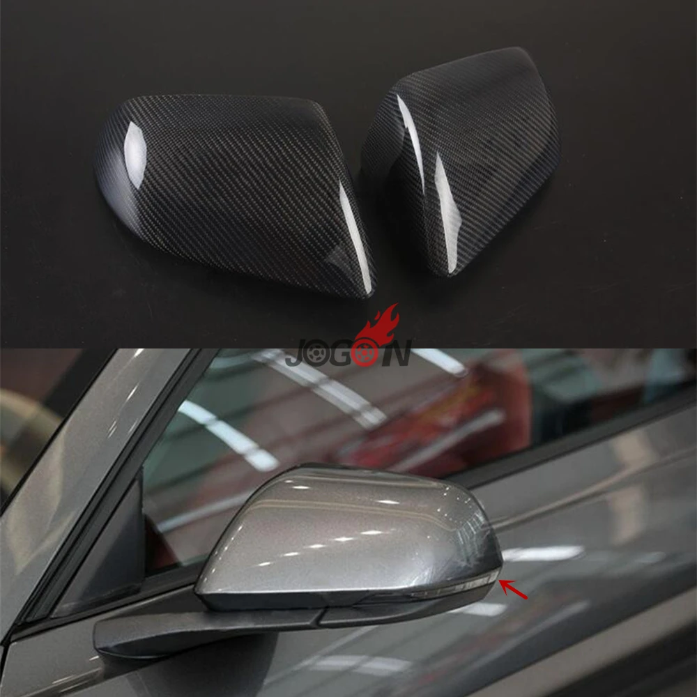 

Car Side Rearview Mirror Cover For Ford Mustang 2015-2018 US Version With Turn Signal Dry Carbon Fiber