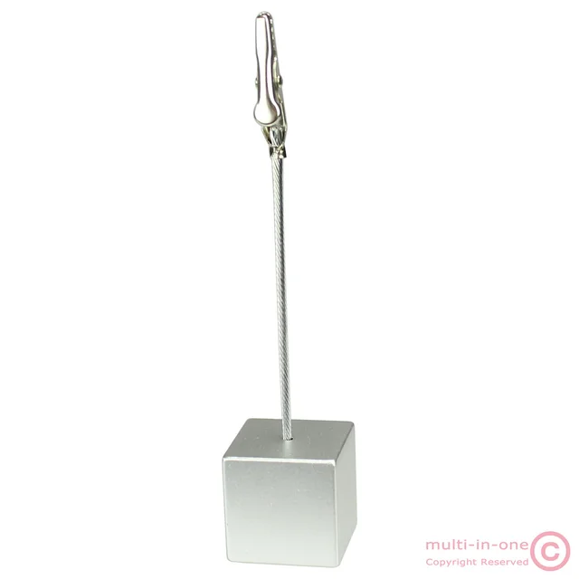 Color Cube Stand Alligator Wire Photo Clip,Memo Card Holder,Table Wedding Party Place Favor,Customized Gift Note Clamp silver