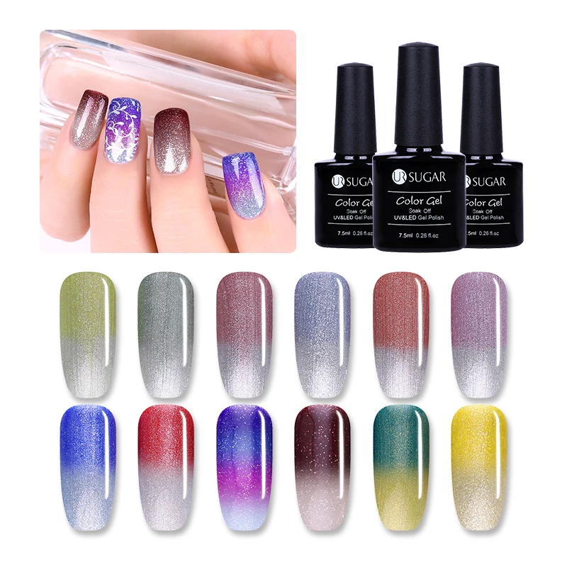 UR SUGAR Thermal Color Changing UV Gel Nail Polish Ultra thin Glitter