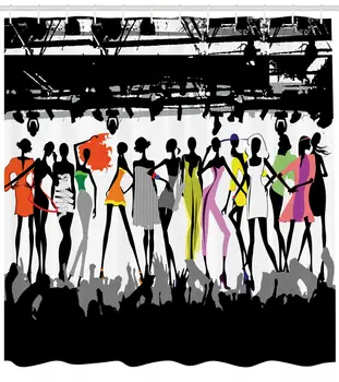 

Funny Shower Curtain Modern Colorful Fashion Print for Bathroom