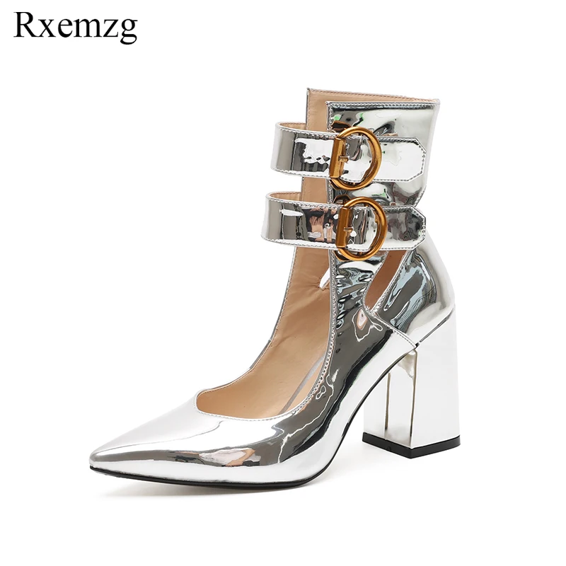 silver pointed high heels