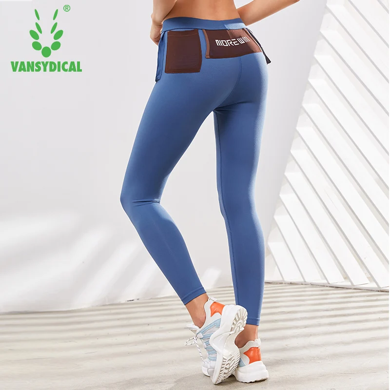 Женские спортивные Леггинсы Vansydical эластичные дышащие штаны для фитнеса с
