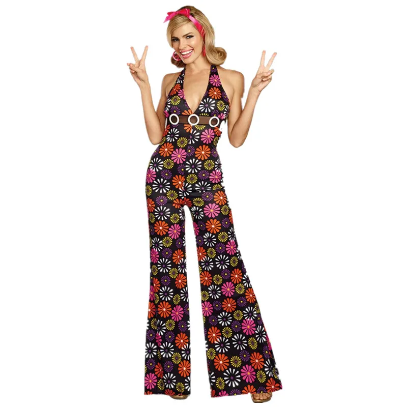 Hippie Costume Adult Halloween Fancy Dress 