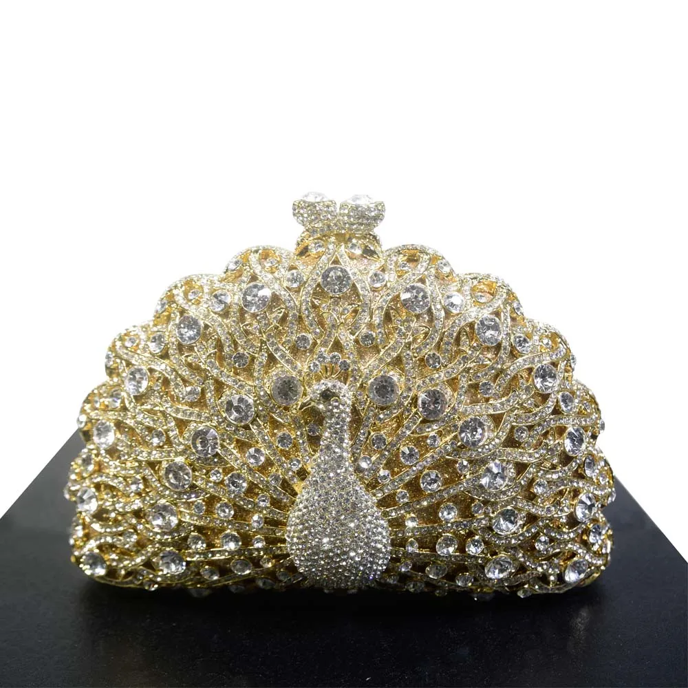 2017 New Unique Diamante Diamond Crystal Evening Bag Clutch Purse Party
