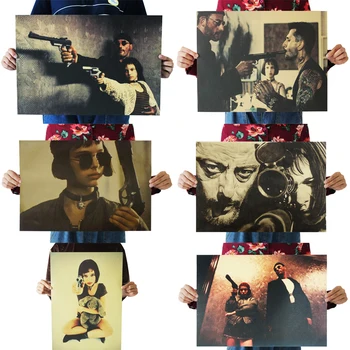 

DLKKLB Classic Leon The Professional Classic Movie Film Poster Kraft Paper Bar Poster Retro Poster Decor Painting Wall Sticker