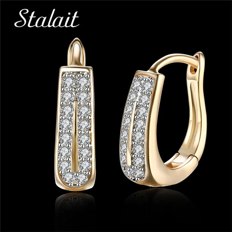 

Double Row Rhinestones Clip Earrings Women Gold Color Wedding Party Fashion New Mother's Gift Valentine's Day Present