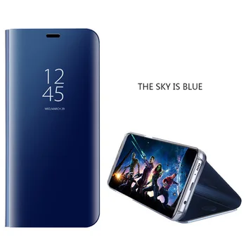 

2019 TOP Smart Mirror Case For Samsung S10 S9 S10e S8 Vertical View Flip case for S10plus S8plus S9Plus case DHL Free 100pcs
