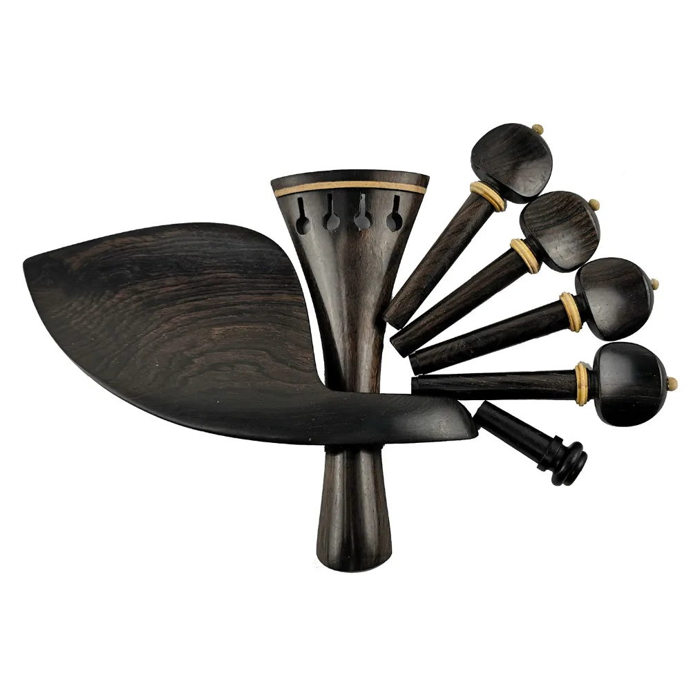 

Ebony wood 4/4 Violin Accessories set with pegs chrest endpin