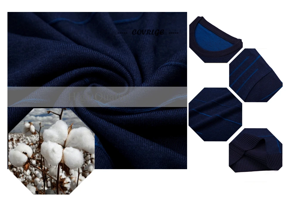 Бренд Covrlge, свитер для мужчин,, осень, зима, новинка, мужские свитера, модный, Круглый ворот, линия, узор, дизайнерский пуловер для мужчин, MZL016