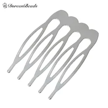 DoreenBeads 30PCs 39mm x 26mm тусклый серебряный цвет волос гребень заколки(B15509