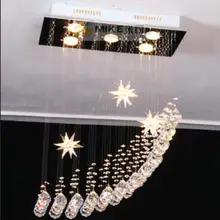 Современные светодиодные Crystal Star подвесные светильники краткое Луна потолок кристалл лампы ресторан спальня столовая гостиная лампы Crystal Light