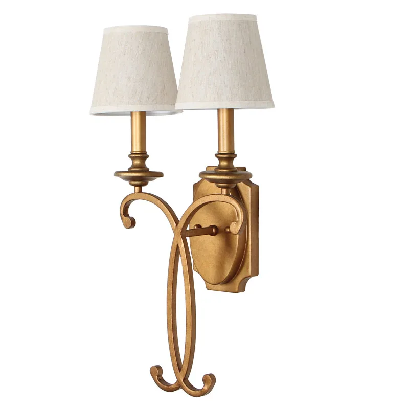 

American bedroom wall lamp Nordic retro creative double American country living room wall lights ya72926