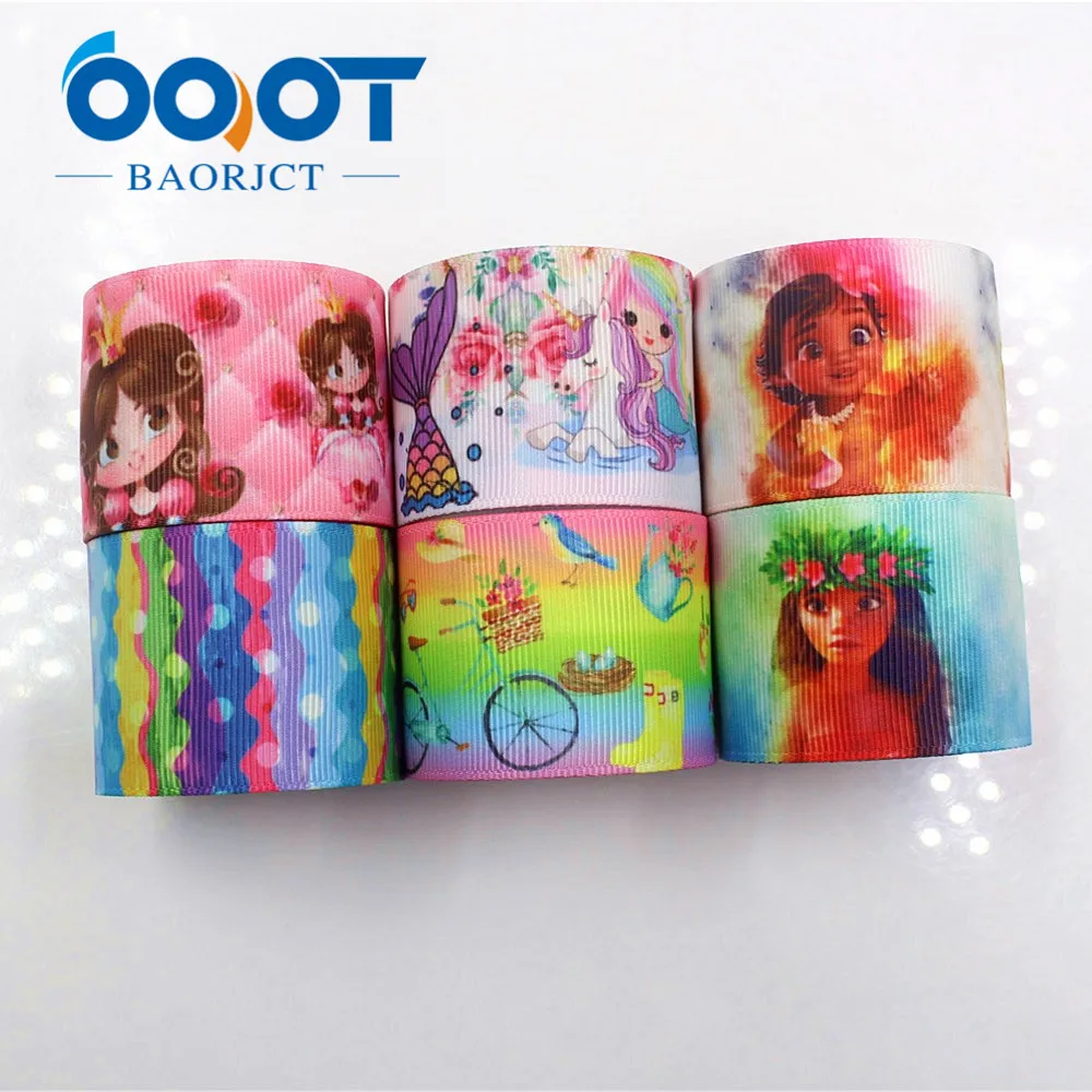 OOOT BAORJCT I-19221-429, 38 мм, 10 ярдов мультфильм термотрансферные печатные корсажные ленты, лук кепки DIY аксессуары украшения