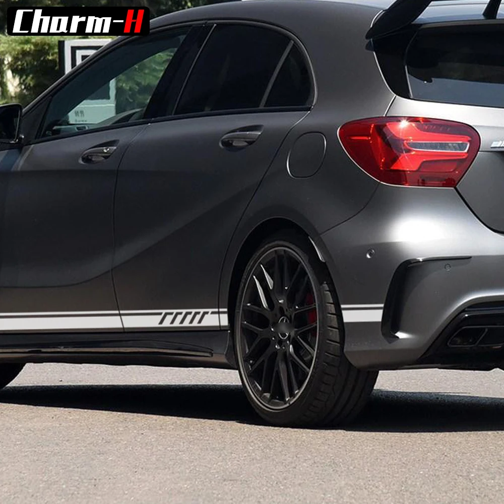 2 أجزاء لمرسيدس بنز W176 فئة A45 AMG A180 A200 A250 طبعة 1 الجانب سباق المشارب الباب الفينيل ملصقات مصورة