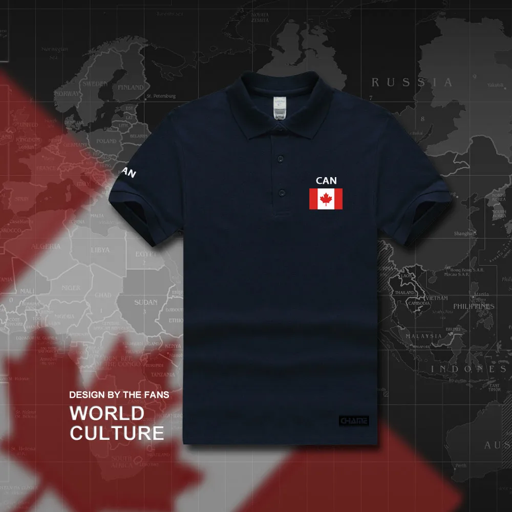 Канадские канадские мужские рубашки поло с коротким рукавом, белые бренды с принтом для страны, хлопок, новая мода, CA CAN