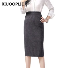RIUOOPLIE Женская мода Rretro стрейч трикотажная высокая Талия Тонкий Карандаш Длинная юбка осень