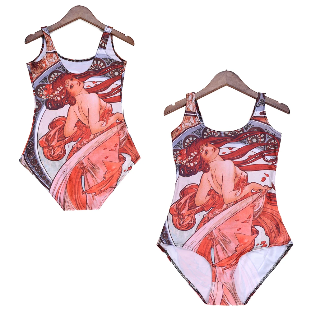 Colorful Oil Paintings Sexy Women 3d Print Summer Bathing Suit Sports