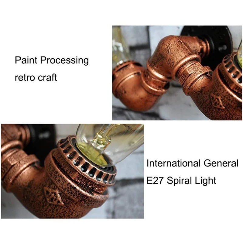 Креативные Двойные головки водопровод настенный светильник скандинавский Ретро