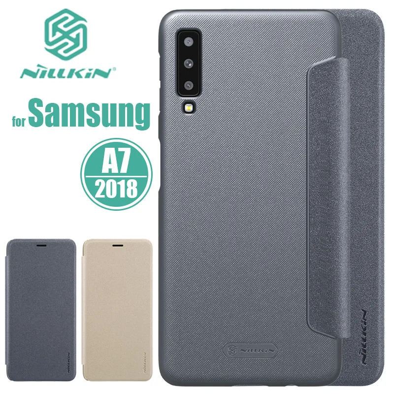 

for Samsung Galaxy A7 2018 Case NILLKIN Sparkle Luxury Flip Leather Case Back Cover Phone Case for Samsung A7 2018 Nilkin Capa