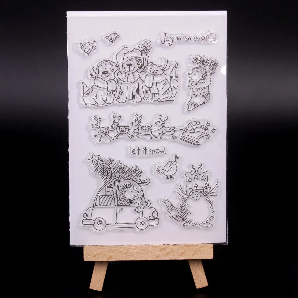 

A lovely animal Rubber Silicone Clear Stamps for Scrapbooking Tampons Transparents Seal Background Stamp Card Making Diy