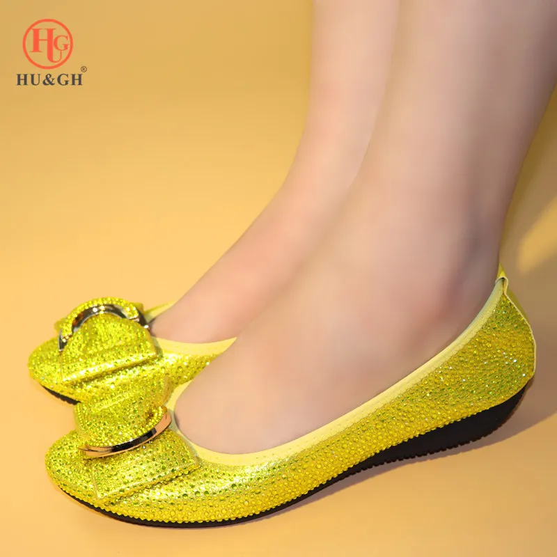 

2019 Big Size Women Flats Shallow Yellow Color Shoes Woman Loafers Autumn Winter Fashion Flat Casual Comfortable Plus Size 38-45