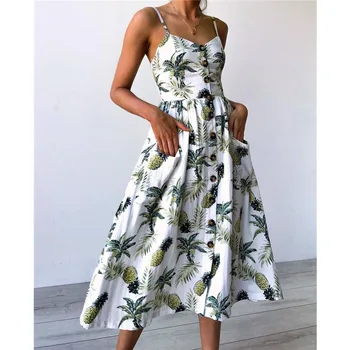 

Long Strappy Dress Women Bohemian Dresses Sexy Casual V-neck Floral Boho Dresses For Women Party Vestido largo, robe longue