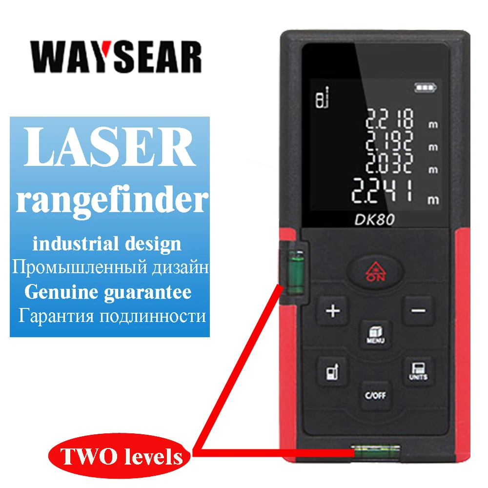 Waysear laser distance meter 40M 60M 80M 100M rangefinder trena laser tape range finder build measure device ruler test tool