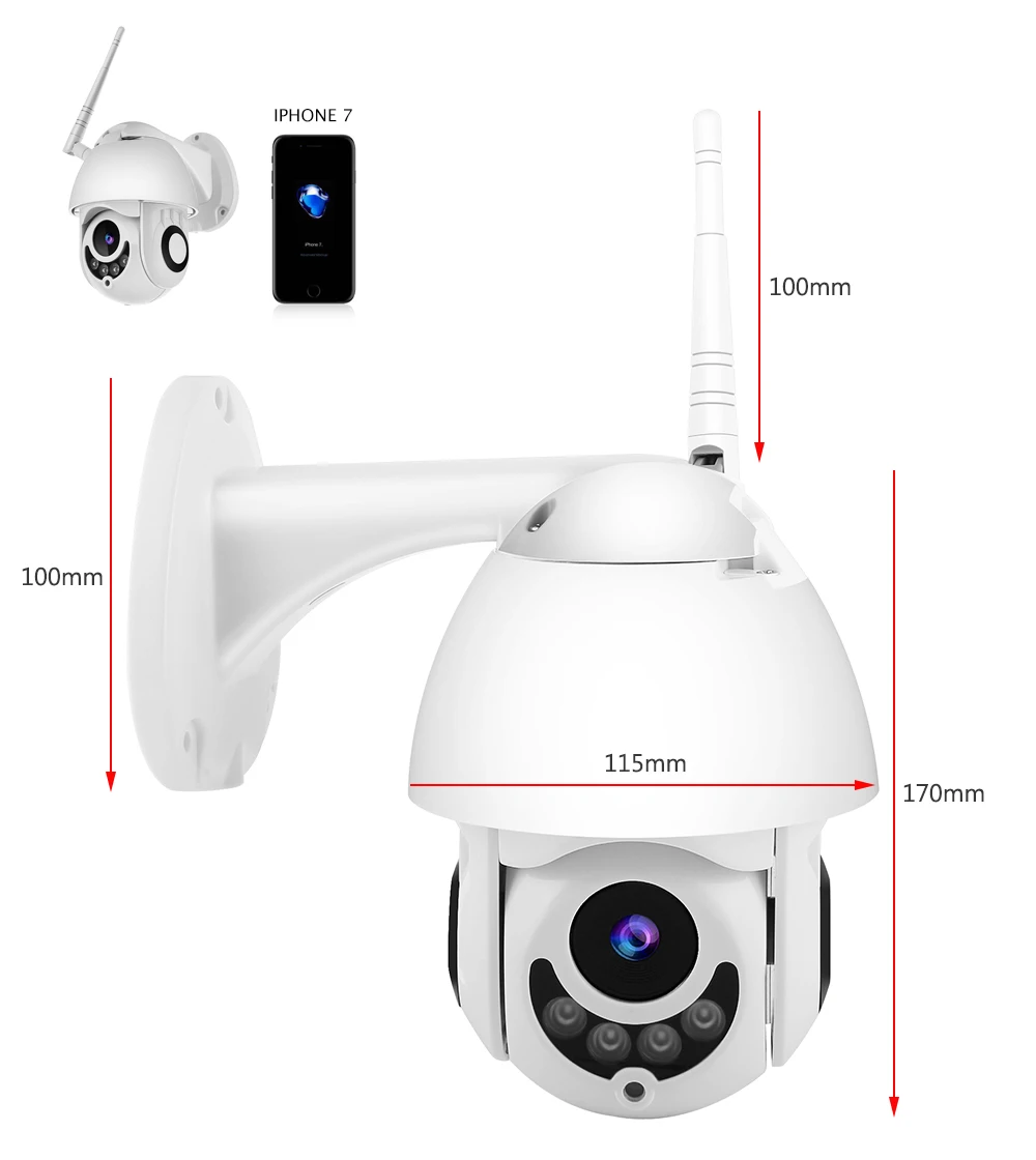 1080P Wifi IP камера домашняя беспроводная наблюдения IR PTZ купольная приложение