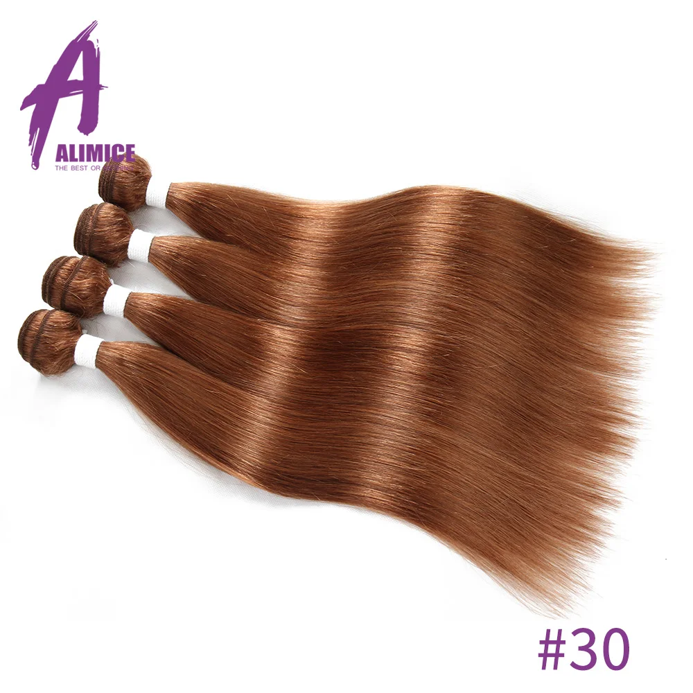 Alimice Peruvian Straight Hair Bundles Human Hair Extensions 4Bundles #1B#4#27#30#33#99Burgundy Ombre Hair 8-26inches Remy (5)