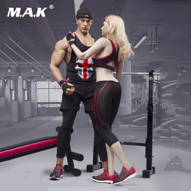 Special Offers 4 color Fire Girl Toys 1/6 FG054 /FG054 female /male Fitness Sport Clothes Set For 12" Female Figure body Doll no head no body 