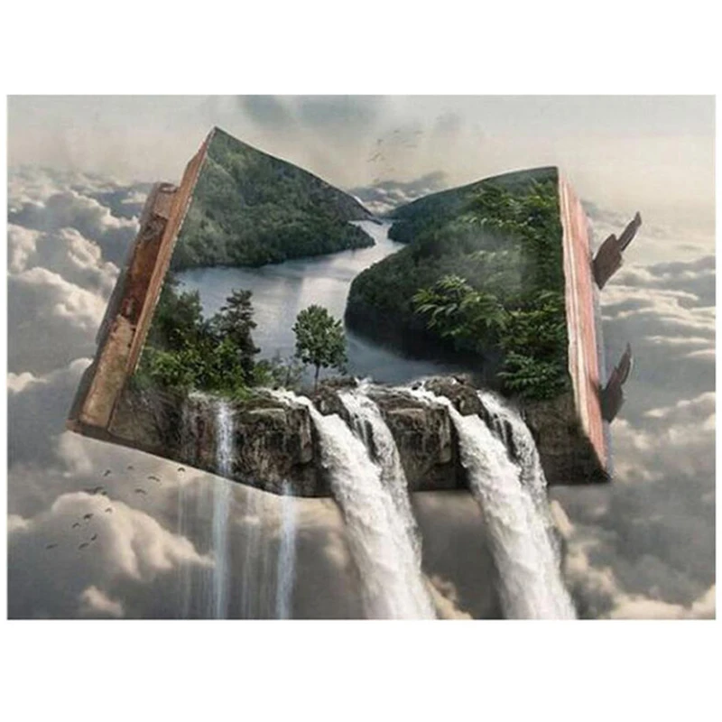 

Diamond Painting abstract waterfall Book Full Square Diamond Embroidery 5D fantasy Picture of Rhinestones Wall StickerZP-1952