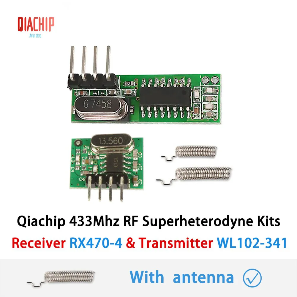 QIACHIP RF 433 МГц Супергетеродинный приемник беспроводное реле DC 1CH ASK/OOK модуль к MCU/ARM Arduino UNO 433,92 МГц пульт дистанционного управления