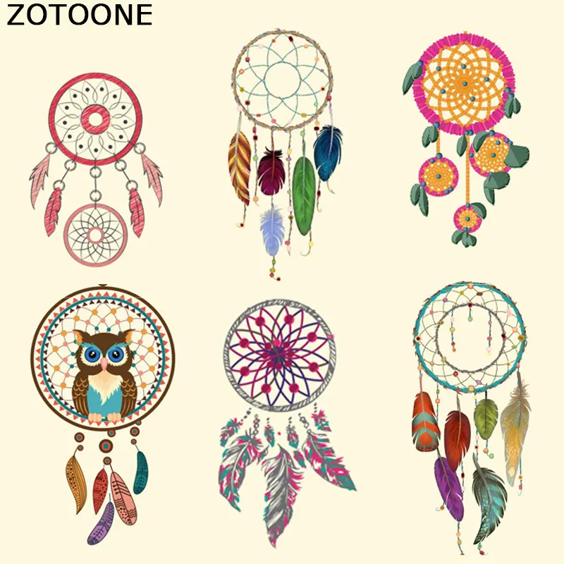 

ZOTOONE DIY Heat Transfers for Clothes T-shirt Dresses Cute Dreamcatcher Iron on Patches for Clothing Owl Thermo Stickers E