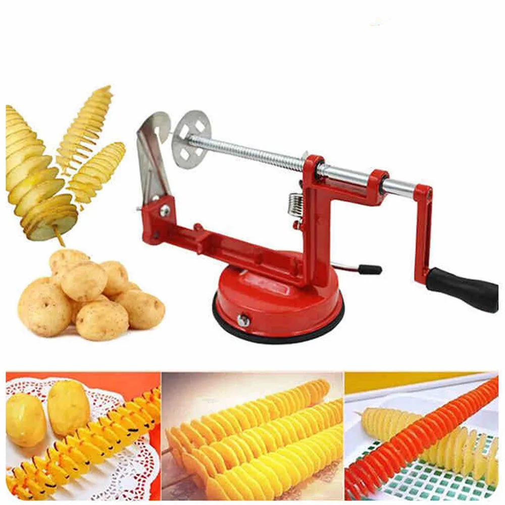 

Spiral Chips Twisted Potato Slicer French Fry Cutter Potato Tower Making Machine Potato Slicer Hand Shake Vegetable Slicer 2019