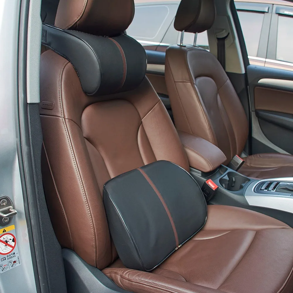 

Car Seat Supports And Neck Pillow Auto Interior Accessories One Lumbar Back Support Cushion One Neck Pillow