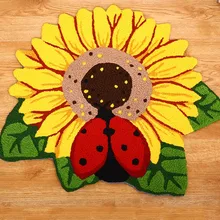 Дизайн, Подсолнух, круглый коврик для спальни, круглый ковер для детей, красный жук, ковер для детей, Детский коврик