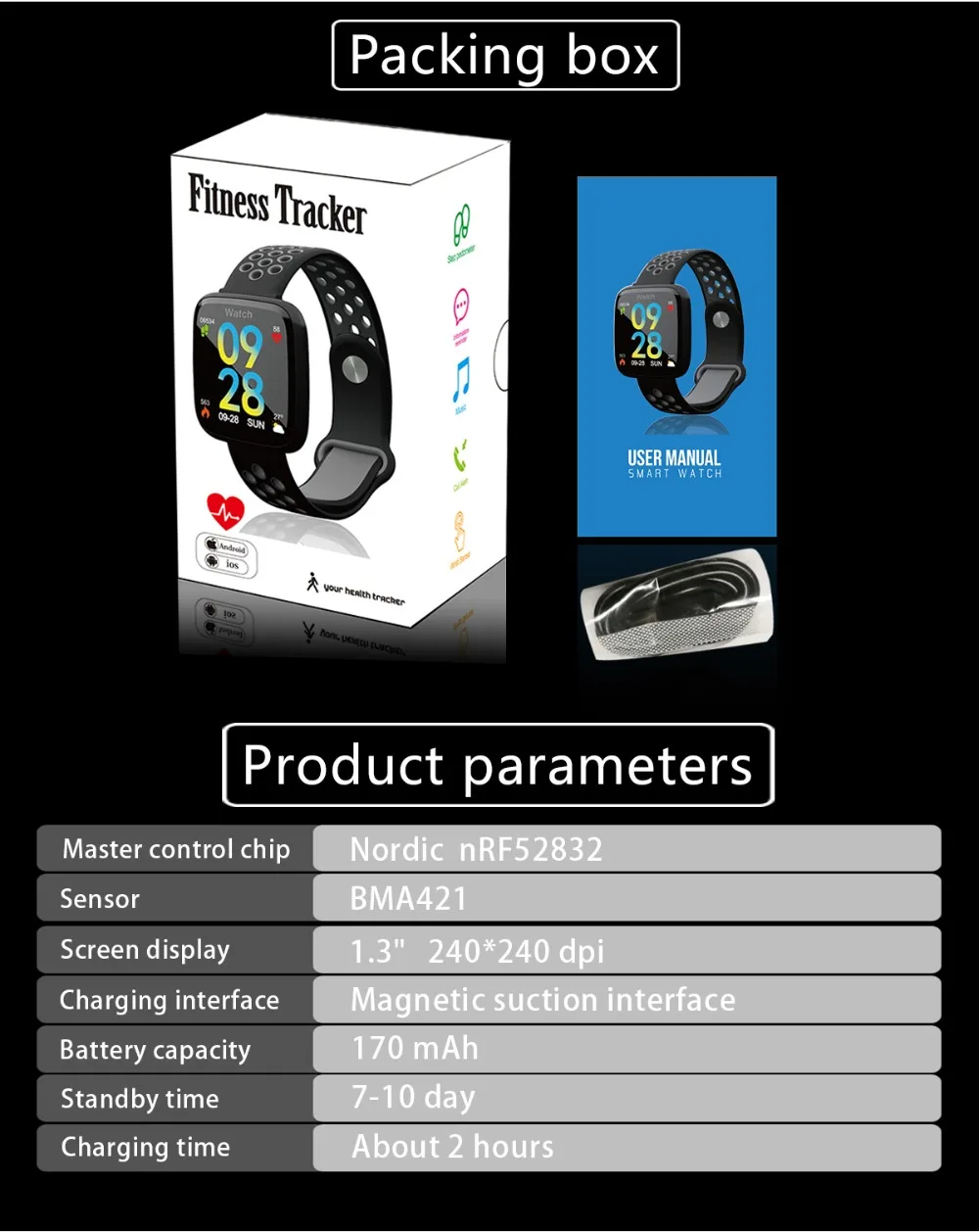 Torntisc F15 Heart Rate Smart band IP67 waterproof Blood pressure oxygen monitor Fitness Bracelet Double color strap smart watch for men women (16)