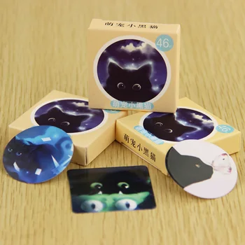 

46PCS Creative Stationery Star Sky Black Cats Paper Sticker for Diary Decoration Scrapbooking DIY Cute Animal Memo Pads Sticker