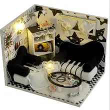 Diy Кукольный дом Миниатюрный 3D деревянная головоломка Кукольный дом домашний ручной миниатюрный дом с мебелью кукла для подарка на день рождения игрушки