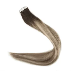 Full Shine Tape Hair Extensions 50 Gram Glue On Balyayage Color Remy Human Hair Extensions Adhesive 2.5g/piece 20Pieces Per Pack Full Shine Tape Hair Extensions 50 Gram Glue On Balyayage Color Remy Human Hair Extensions Adhesive 2.5g/piece 20Pieces Per Pack