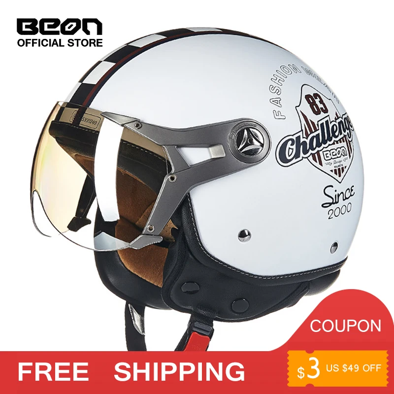 BEON B-100, Ретро стиль, мотоциклетный шлем, Ретро стиль, с открытым лицом, vespa casco capacete moto ciclistas, половина, мото шлемы