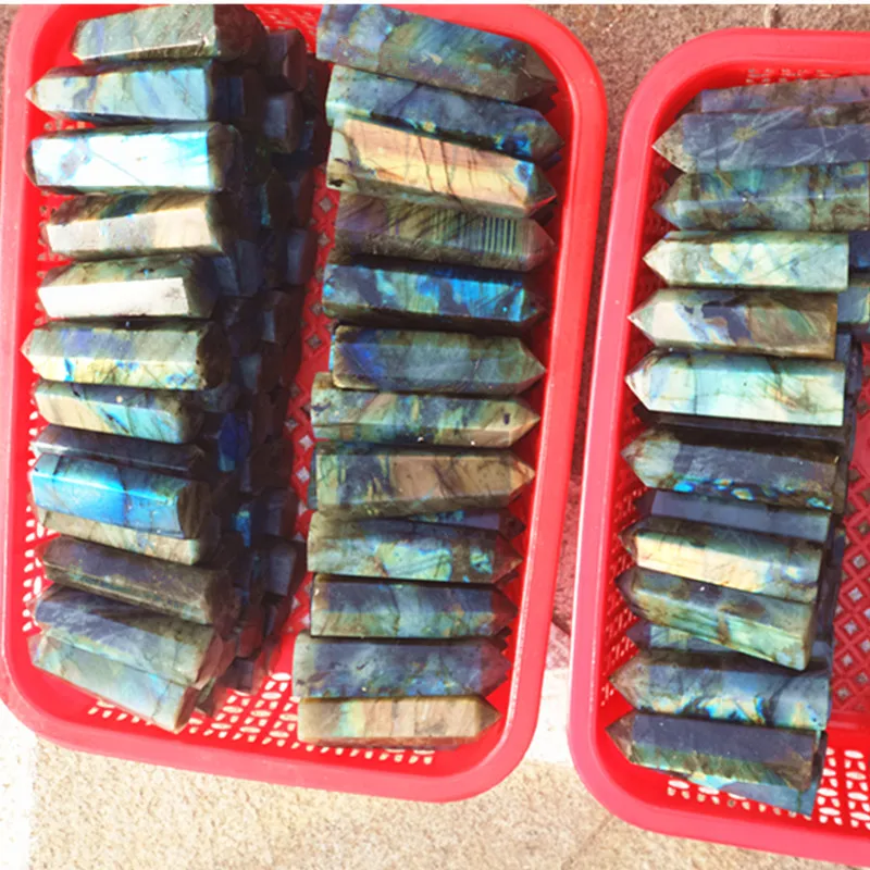 

Beautiful labradorite quartz crystal wands healing natural stones and mineral wholesale prices 1kg