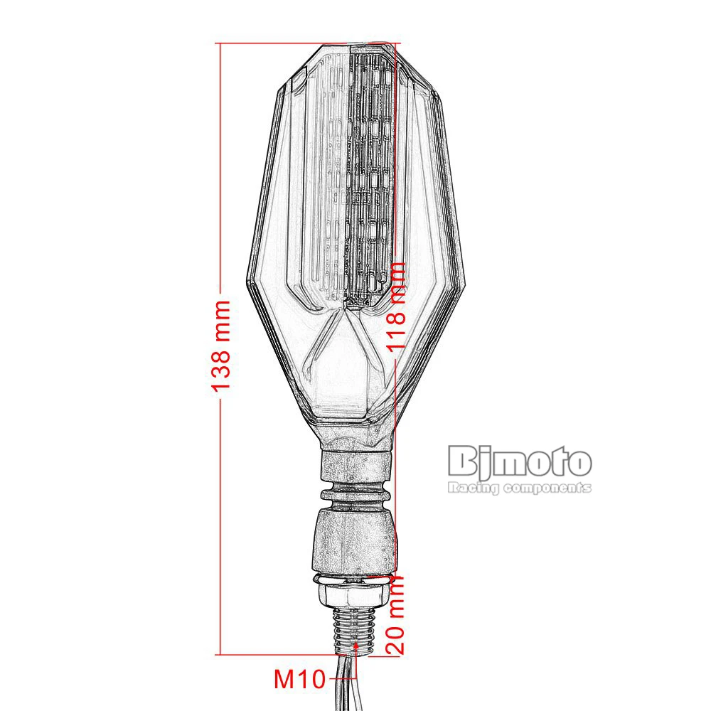 BJMOTO передний задний Универсальный мотоциклетный сигнальный светильник, бегущий светильник s 12V мигалка для мотоциклов, сигнальные индикаторы M10 мигалка