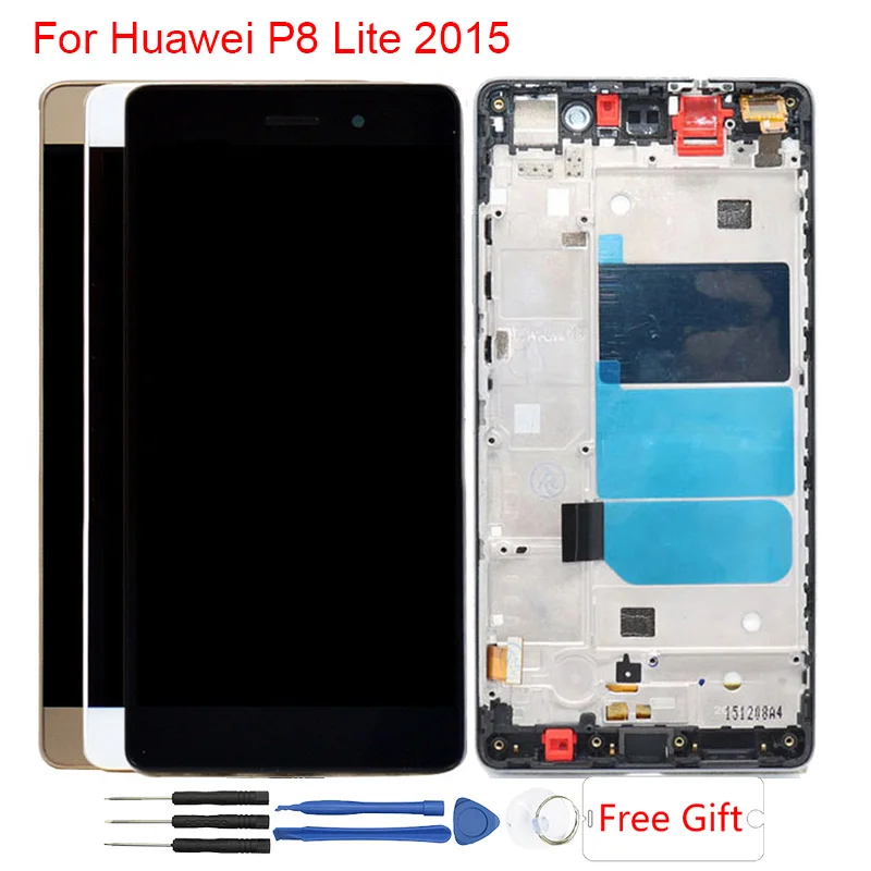 

P8 Lite LCD For Huawei P8 Lite LCD Display With Frame Touch Screen Assembly LCD P8 Lite Display ALE-L21 ALE-04 2015 Version