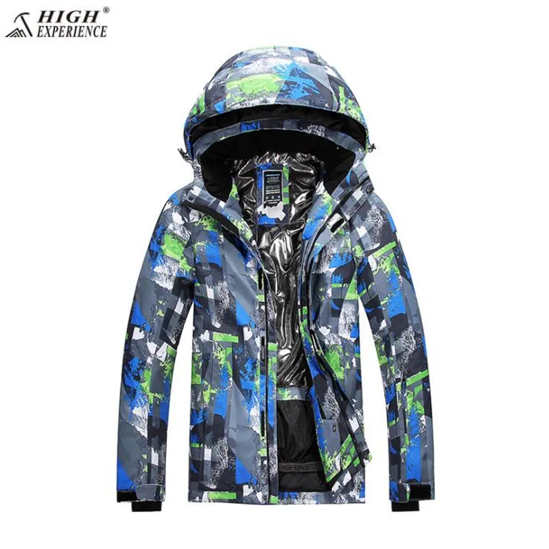 Высокое качество. Брендовая мужская зимняя Лыжная куртка ветрозащитная куртка для мужчин зимняя куртка водонепроницаемая - Цвет: Синий