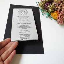 Customized100pcs per lot 100*180mm laser engraved letters silver mirror acrylic wedding invitation card wedding invitations