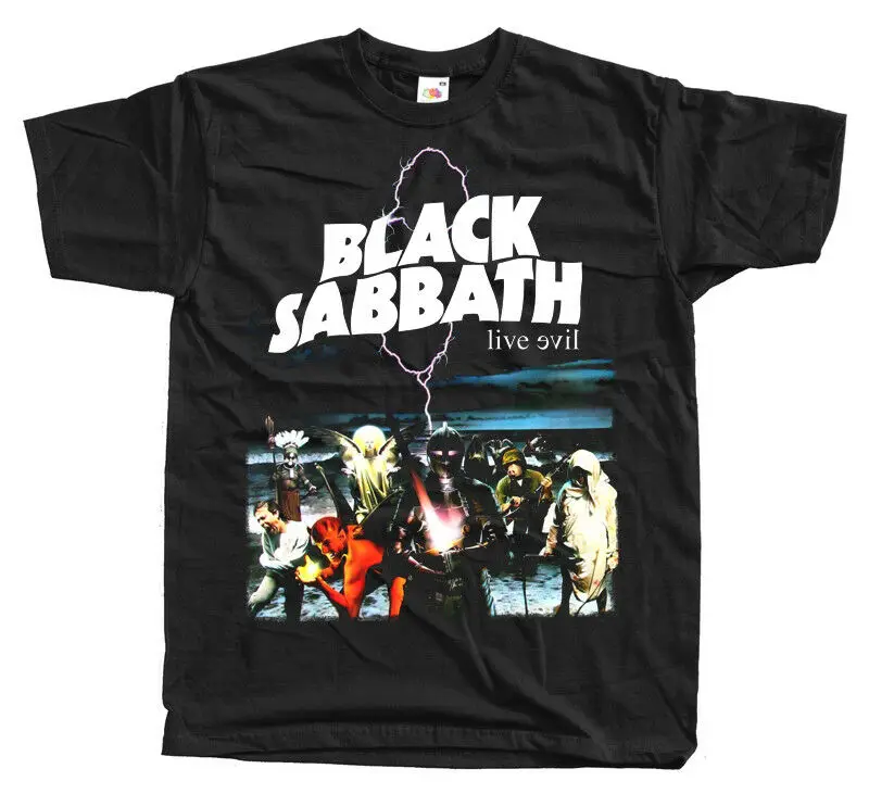 

Black Sabbath - LIVE EVIL T SHIRT 100% cotton Iommi Ronnie James DIO Men Women Unisex Fashion tshirt Free Shipping